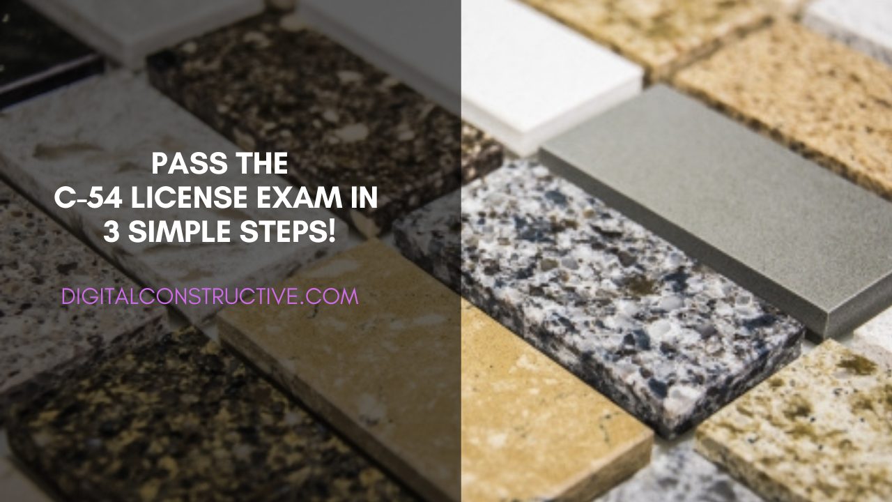 how to pass your C-54 license exam in California for ceramic and mosaic tile contractors registered with the CSLB