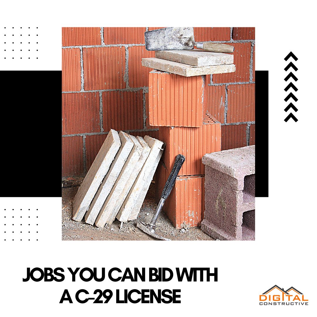 jobs you can bid with a masonry license in California
