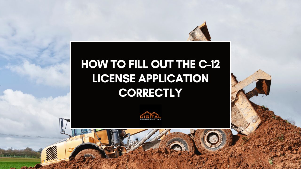 how to fill out the c-12 license application correctly for the CSLB in California