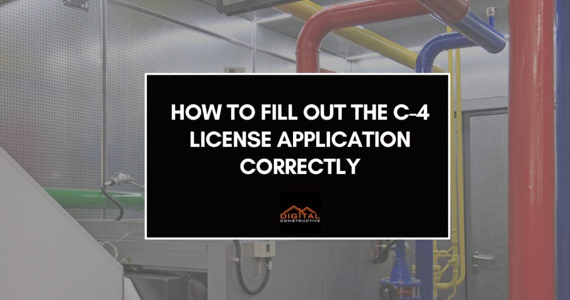 how to fill out the C-4 contractors license application for boiler installation in California